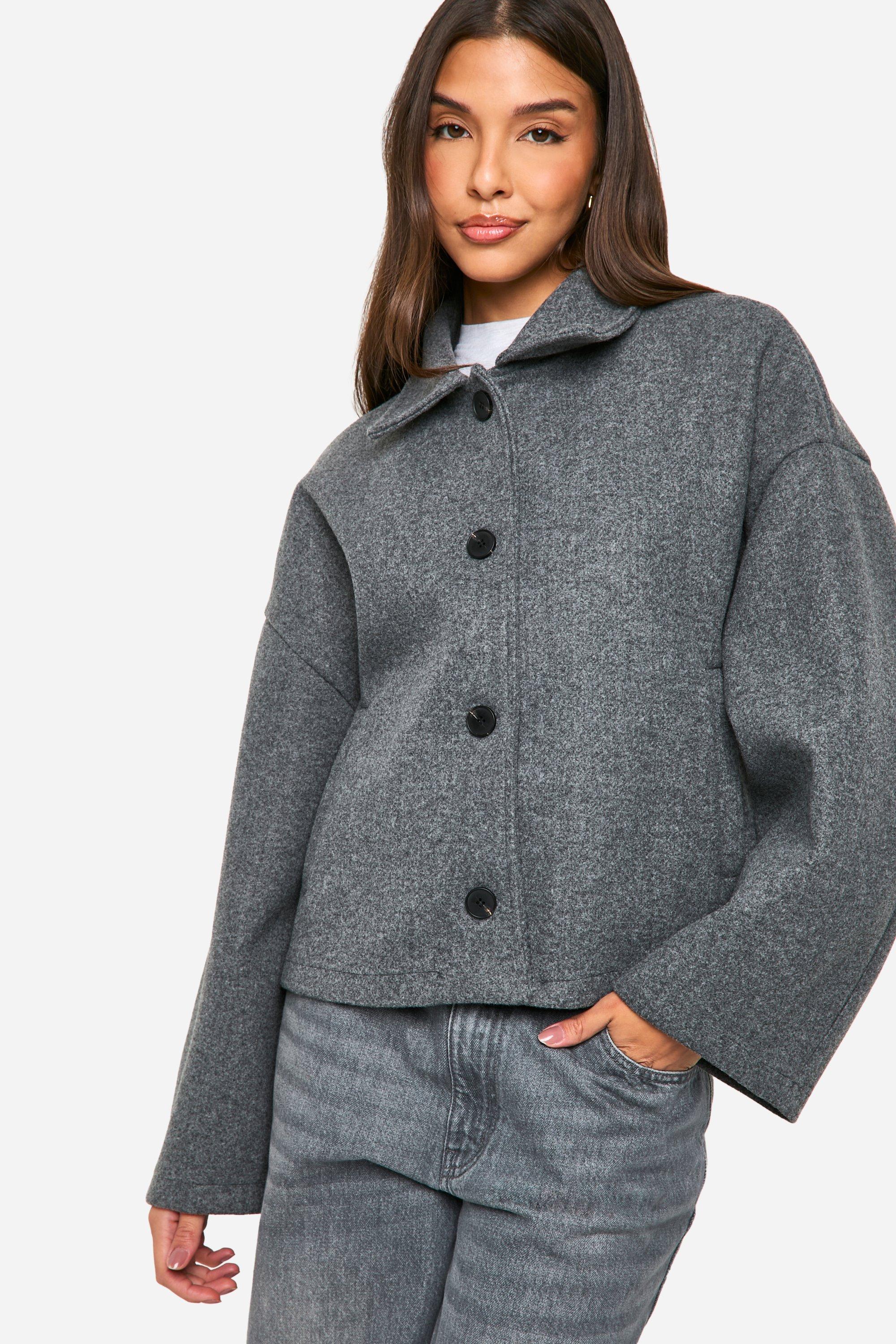 Grey wool jacket online